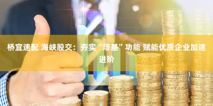 桥宜速配 海峡股交：夯实“塔基”功能 赋能优质企业加速进阶
